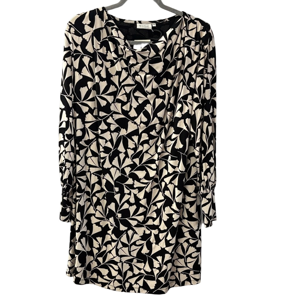 MASAI Black and Cream Abstract Long Sleeve
Tunic/Dress NWT